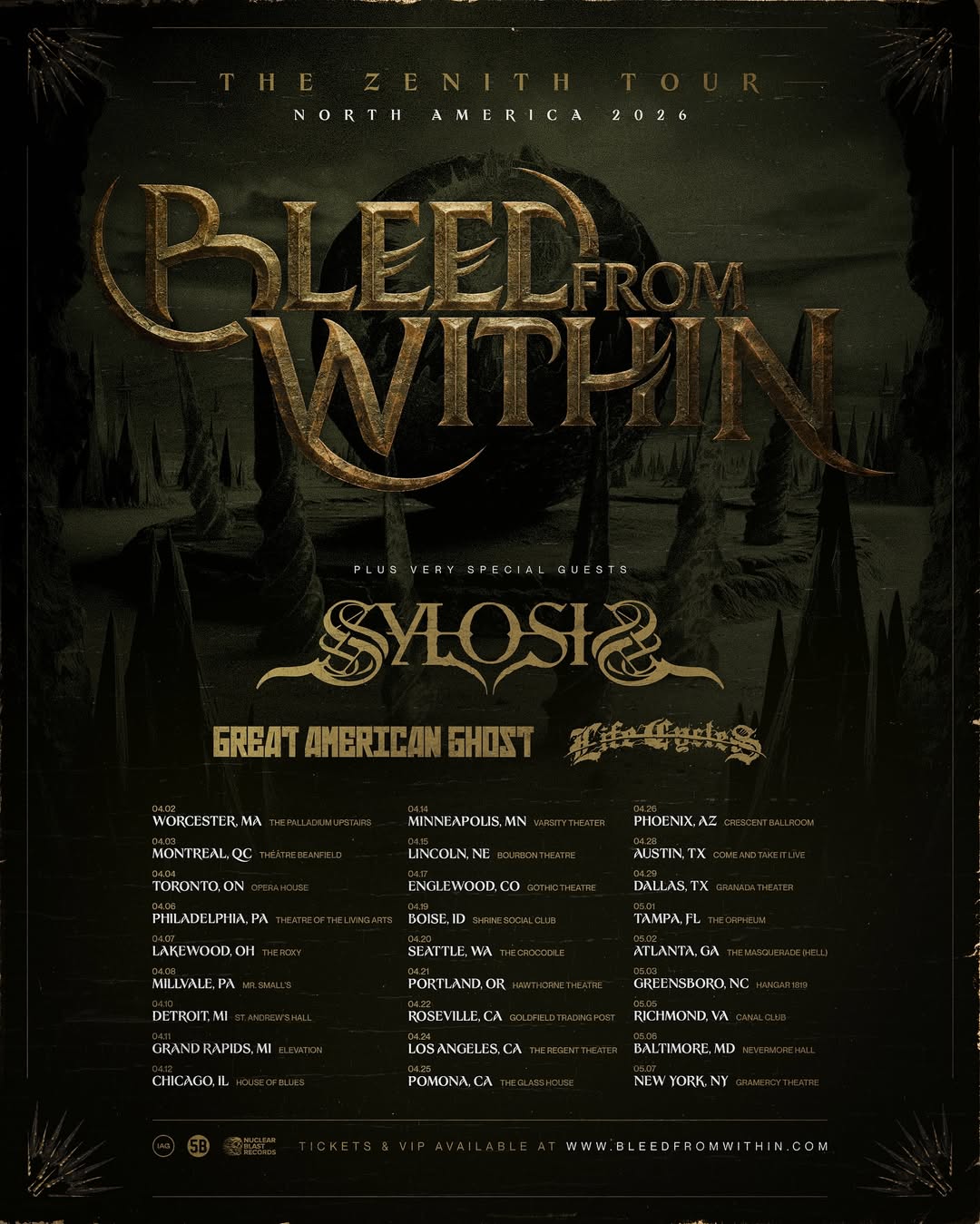 Great American Ghost The Zenith Tour Poster 2026